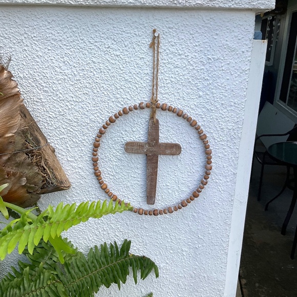 Boho Style Hanging Wooden Cross SOHA Living Hawaii - Picture 1 of 5